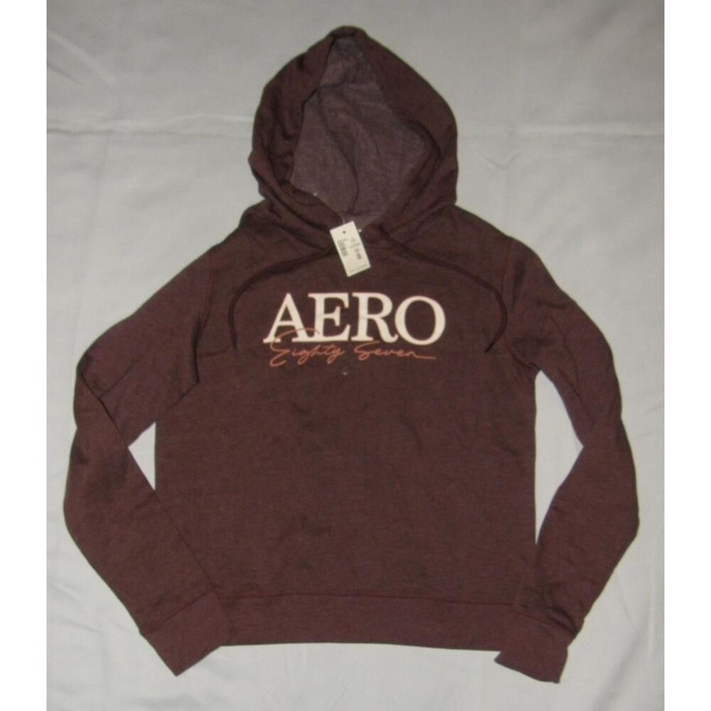 AEROPOSTALE Dark Wine Sz XS Casual Wear Lightweight Hoodie Hooded Sweatshirt NEW
